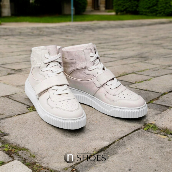 Женские кожаные высокие кроссовки Badura WI23-ANIMA-01 White 5461