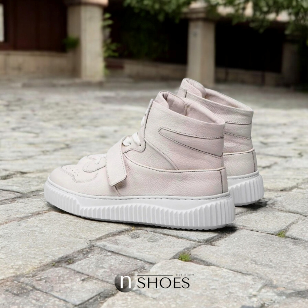 Женские кожаные высокие кроссовки Badura WI23-ANIMA-01 White 5461