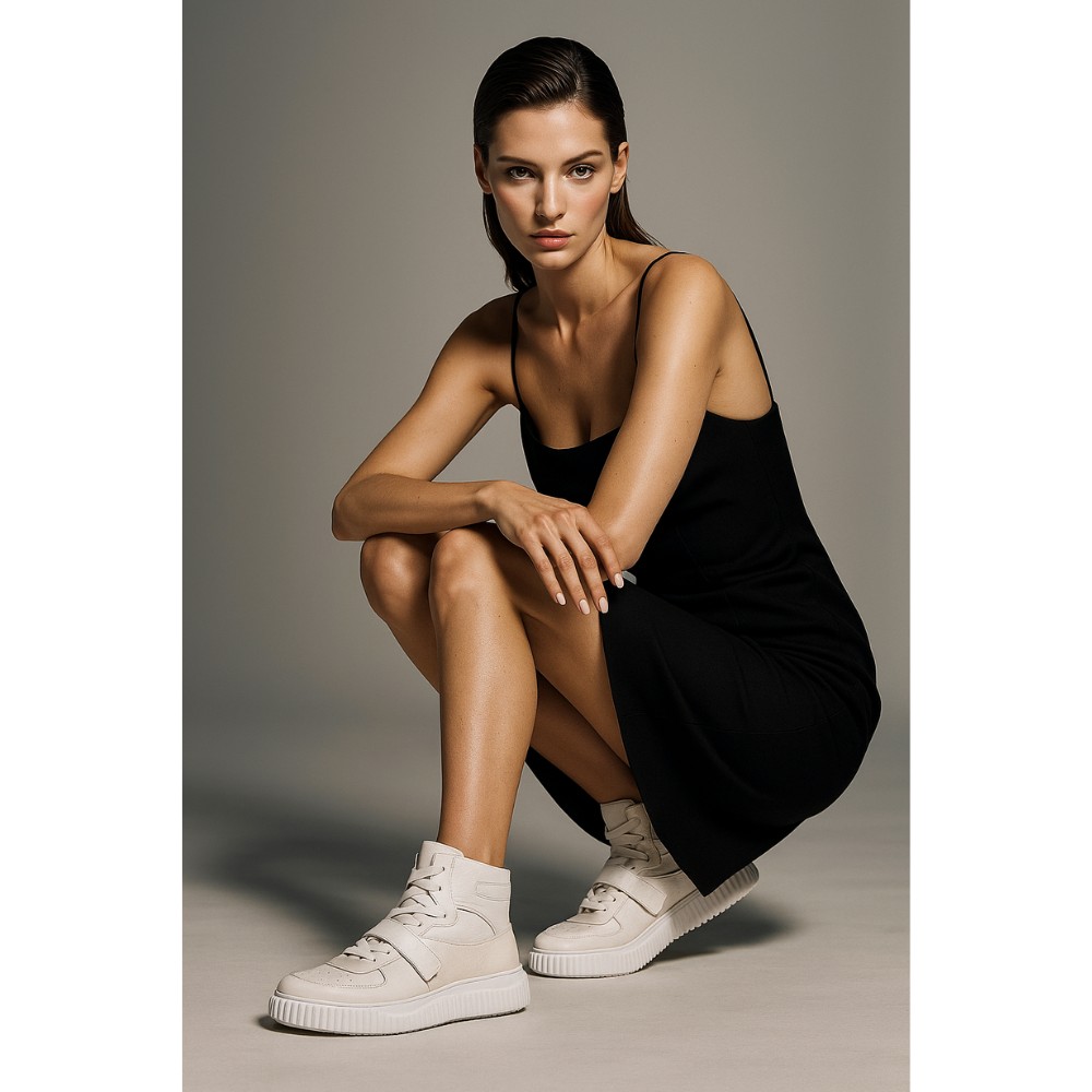 Женские кожаные высокие кроссовки Badura WI23-ANIMA-01 White 5461