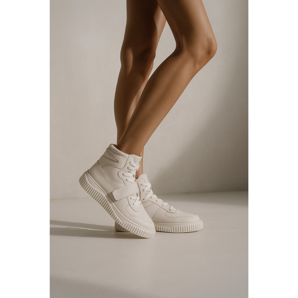 Женские кожаные высокие кроссовки Badura WI23-ANIMA-01 White 5461