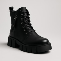 Жіночі чорні зимові черевики Contes 626 czarny czarny rol 5463 зі знижкою 36 розмір з натуральної шкіри та натуральної вовни від польської фабрики