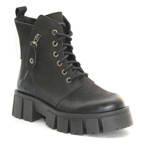 Women's black winter boots Contes 626 czarny rol 5463 discounted size 36 in genuine leather and genuine wool from Polish factory