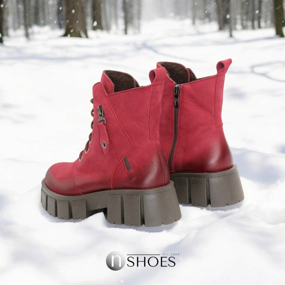 Contes 626 Bordo Flot 5464 Burgundy Winter Boots Made of Genuine Leather