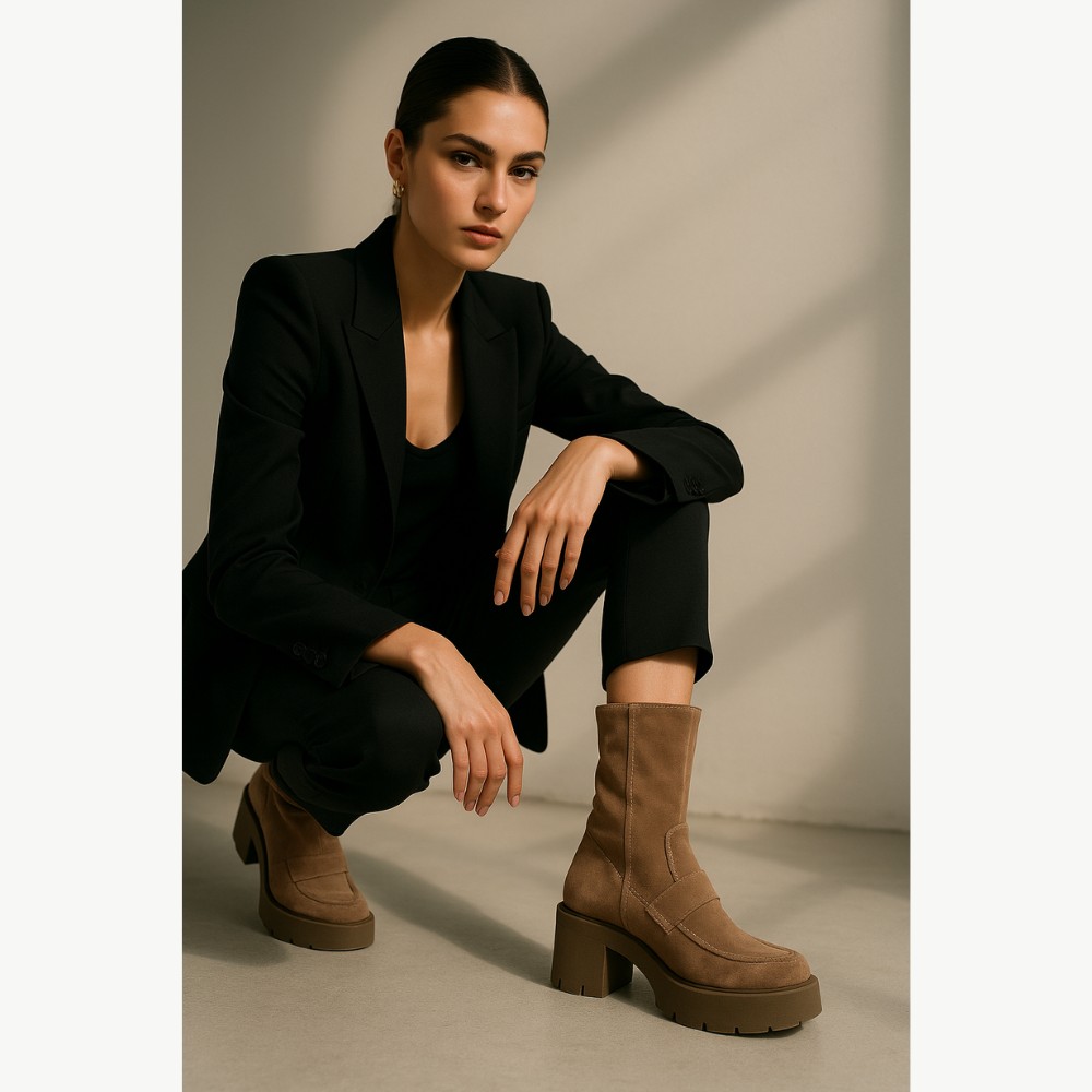 Жіночі бежеві зимові черевики Simen 6415a w.ebano 5465