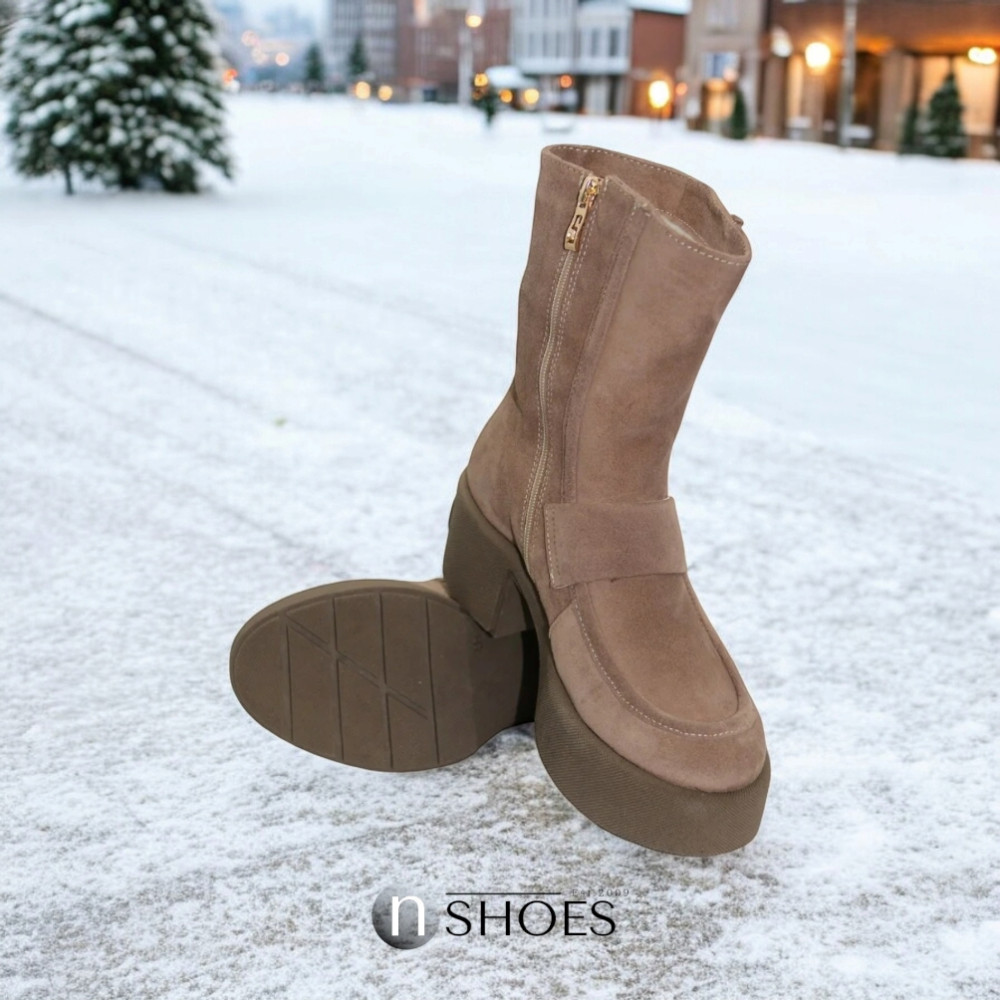 Жіночі бежеві зимові черевики Simen 6415a w.ebano 5465