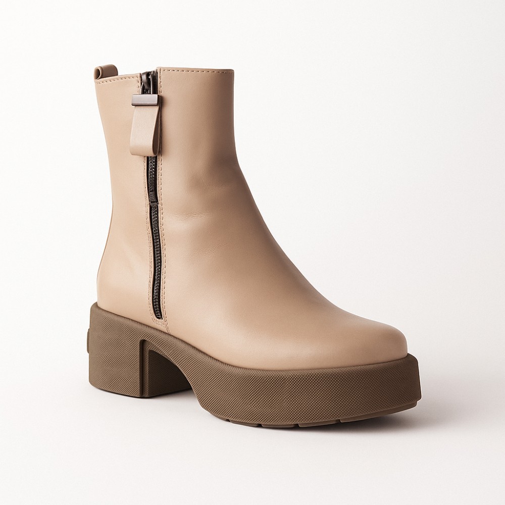 Женские модные бежевые зимние ботинки Simen 6449a ns bez 5466