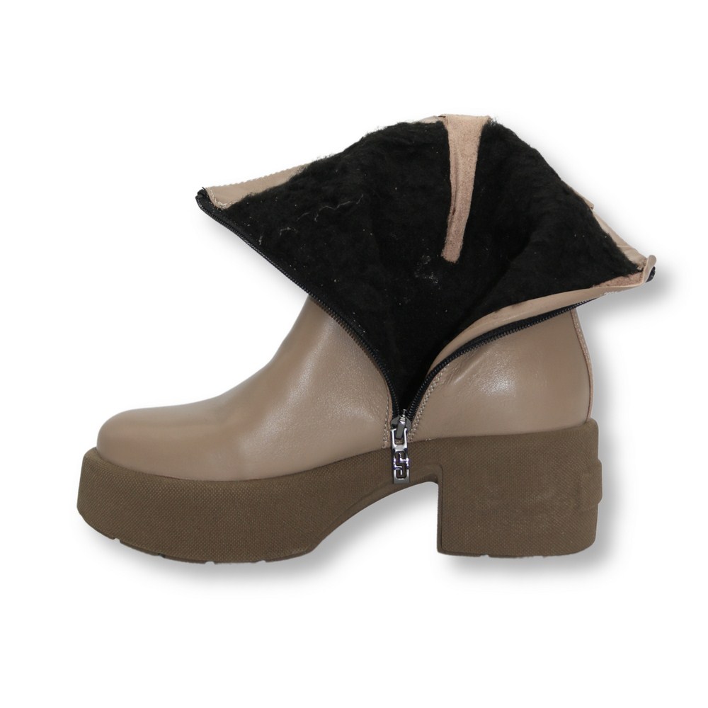 Женские модные бежевые зимние ботинки Simen 6449a ns bez 5466