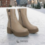 Женские модные бежевые зимние ботинки Simen 6449a ns bez 5466