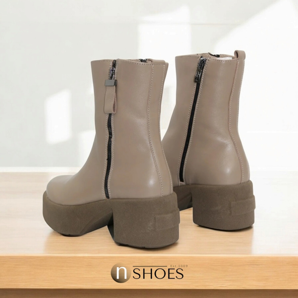 Женские модные бежевые зимние ботинки Simen 6449a ns bez 5466