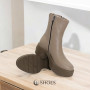 Женские модные бежевые зимние ботинки Simen 6449a ns bez 5466