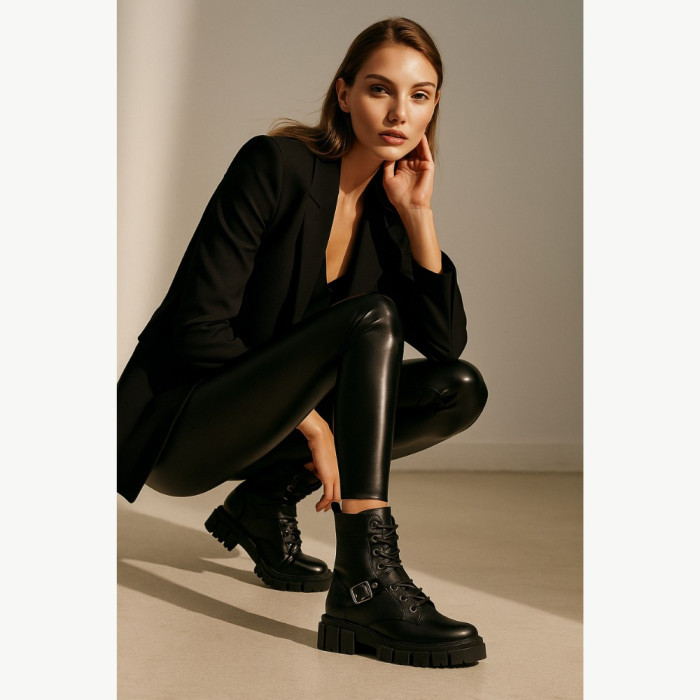 Women’s Black Leather Winter Boots Steizer z340-2533 5473