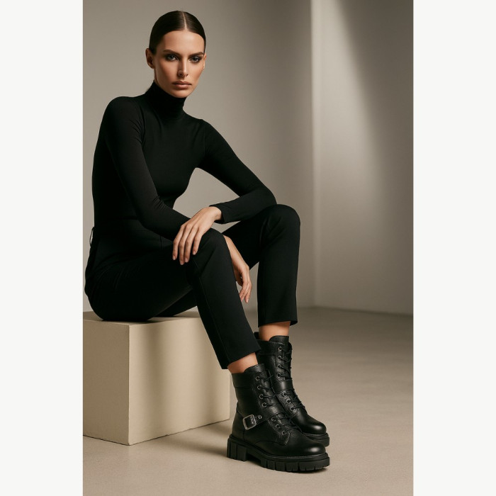 Women’s Black Leather Winter Boots Steizer z340-2533 5473