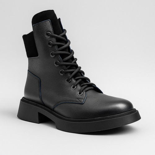 Women's black leather boots Steizer z904 417/131 5474 demi-season made of genuine leather from a Polish factory