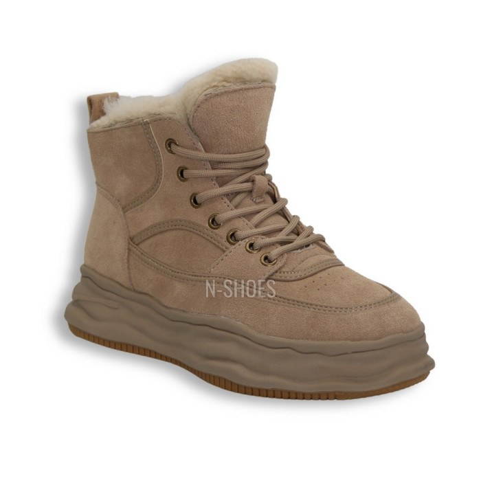 Женские бежевые зимние кроссовки Lonza 179491 oao-zm837 beige 5478