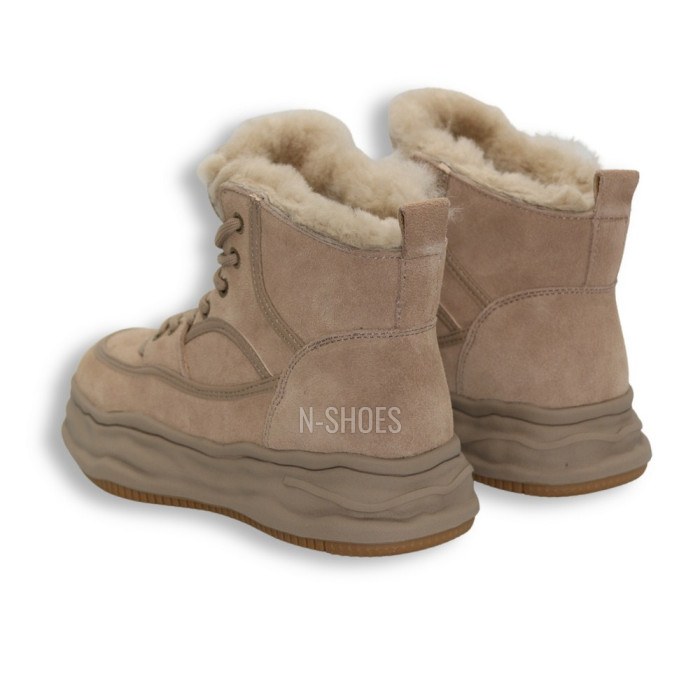 Женские бежевые зимние кроссовки Lonza 179491 oao-zm837 beige 5478