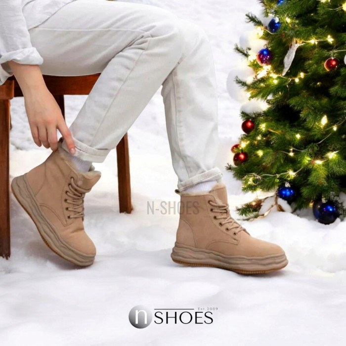 Женские бежевые зимние кроссовки Lonza 179491 oao-zm837 beige 5478