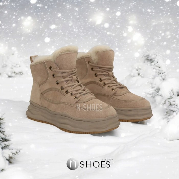 Женские бежевые зимние кроссовки Lonza 179491 oao-zm837 beige 5478