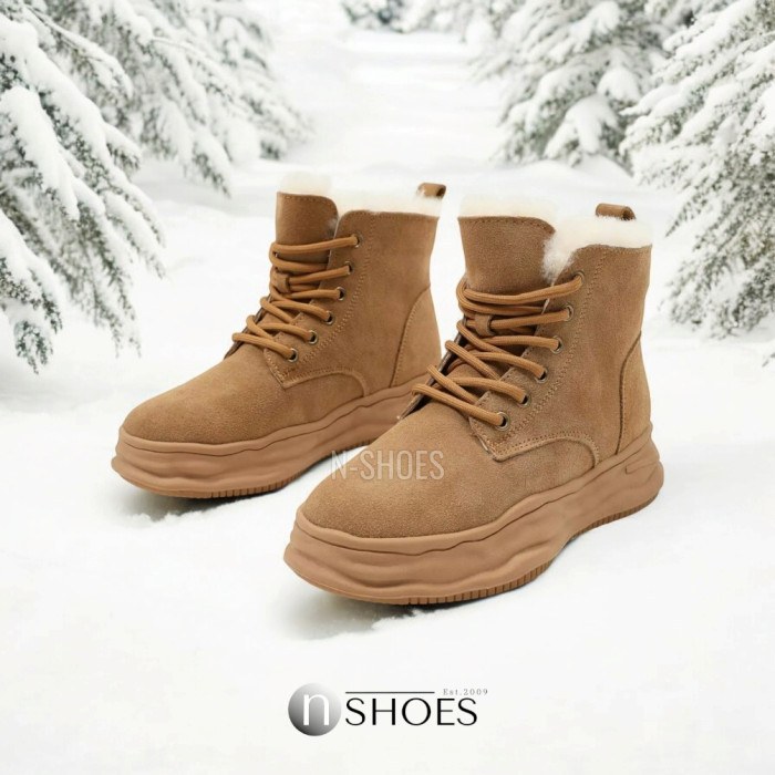 Женские бежевые зимние кроссовки Lonza 179491 oao-zm837 beige 5478