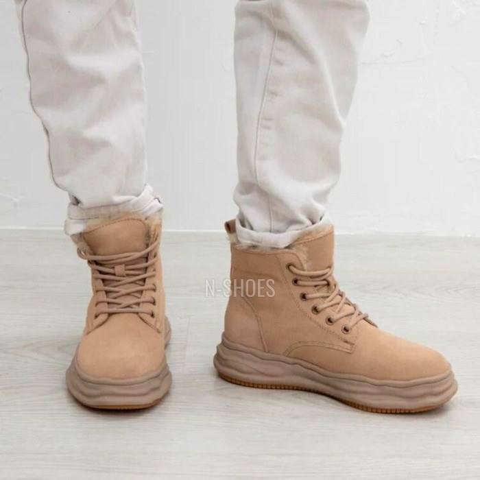 Женские бежевые зимние кроссовки Lonza 179491 oao-zm837 beige 5478