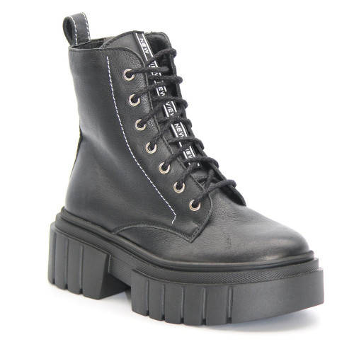 Women's black winter boots Best But 1279 czarny rau ban 5480 made of genuine leather with wool insulation from the Polish factory