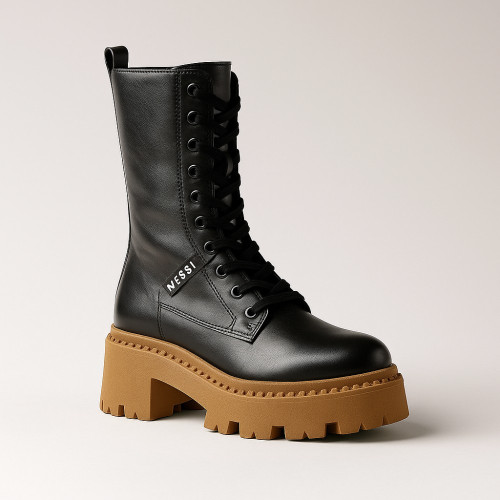 Women's black winter boots Nessi 23535 czarny 1 5481 warm made of genuine leather with wool padding from a Polish brand