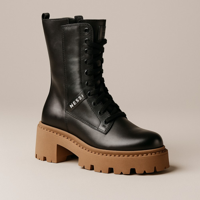 Women’s Winter Boots Nessi 23535 czarny1 in Genuine Leather