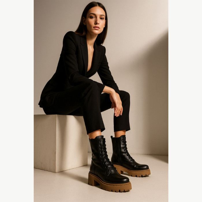 Women’s Winter Boots Nessi 23535 czarny1 in Genuine Leather