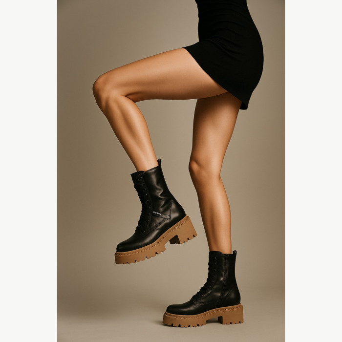 Women’s Winter Boots Nessi 23535 czarny1 in Genuine Leather