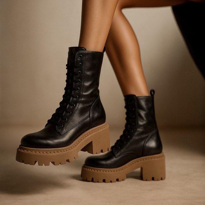 Women’s Winter Boots Nessi 23535 czarny1 in Genuine Leather