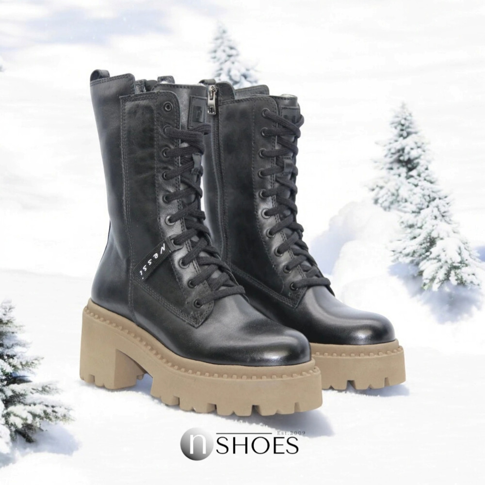Жіночі зимові черевики Nessi 23535 czarny1 з натуральної шкіри модель 5481