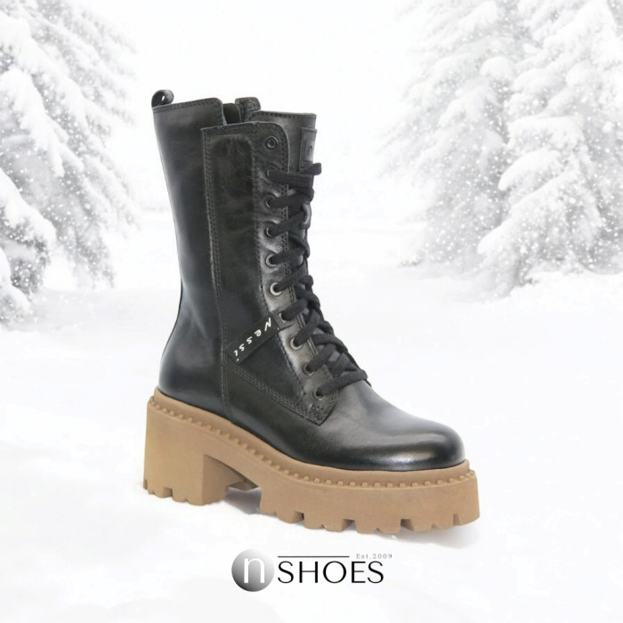 Women’s Winter Boots Nessi 23535 czarny1 in Genuine Leather