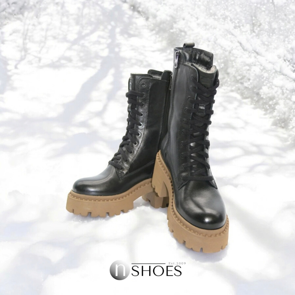 Жіночі зимові черевики Nessi 23535 czarny1 з натуральної шкіри модель 5481