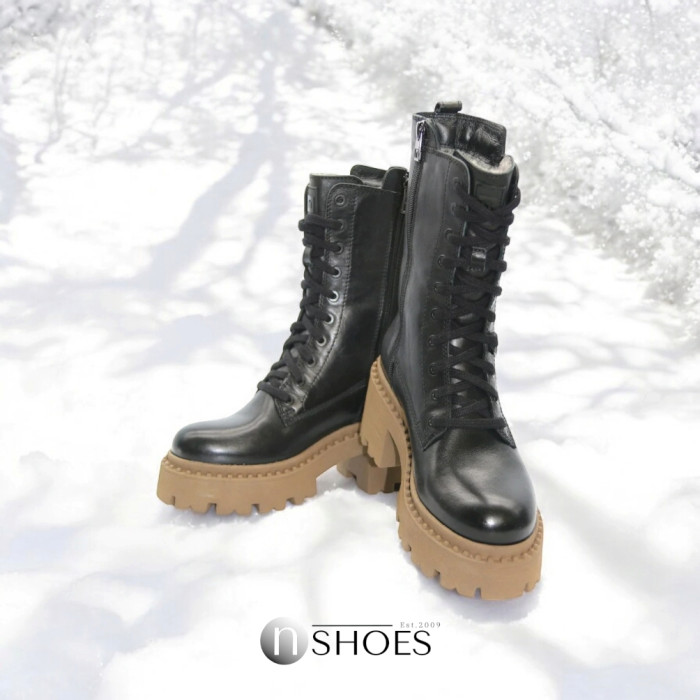 Women’s Winter Boots Nessi 23535 czarny1 in Genuine Leather