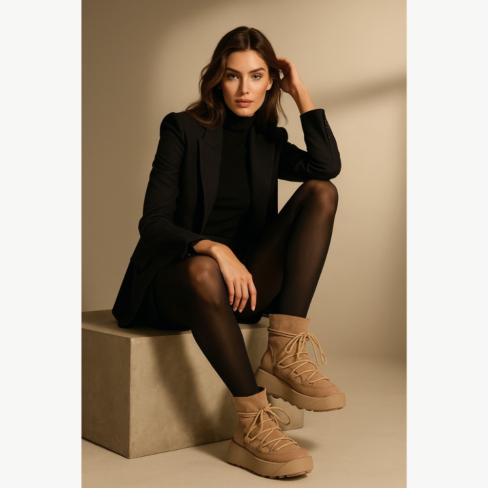 Женские бежевые зимние угги Best But 1293 Capucino Taupe Velw