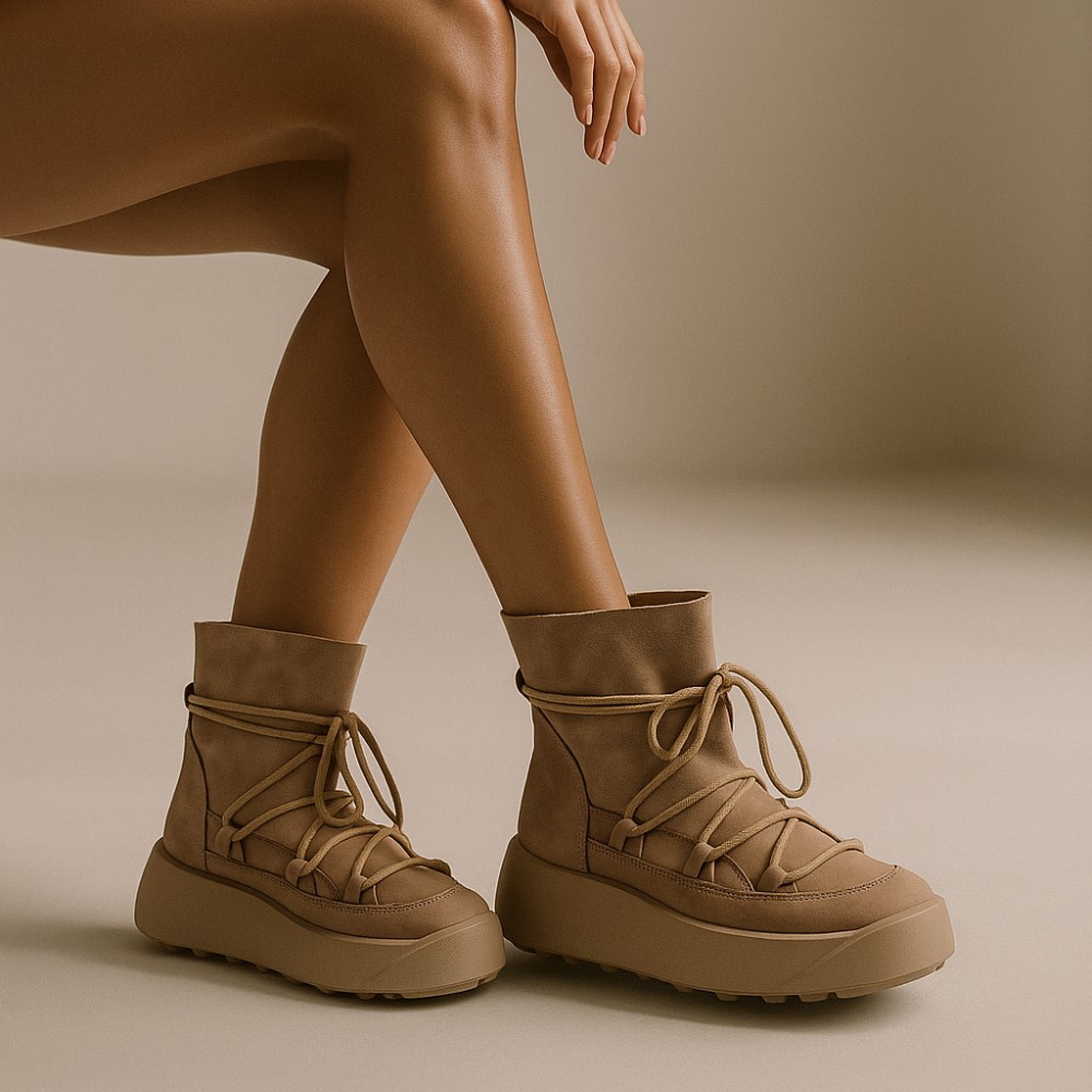 Женские бежевые зимние угги Best But 1293 Capucino Taupe Velw