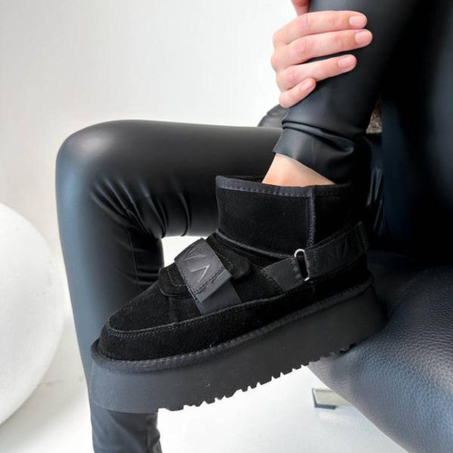 Женские черные зимние угги Lonza 180872 190631 oab-zm1223-5 black UGG W Classic Ultra Mini Hybrid 5488