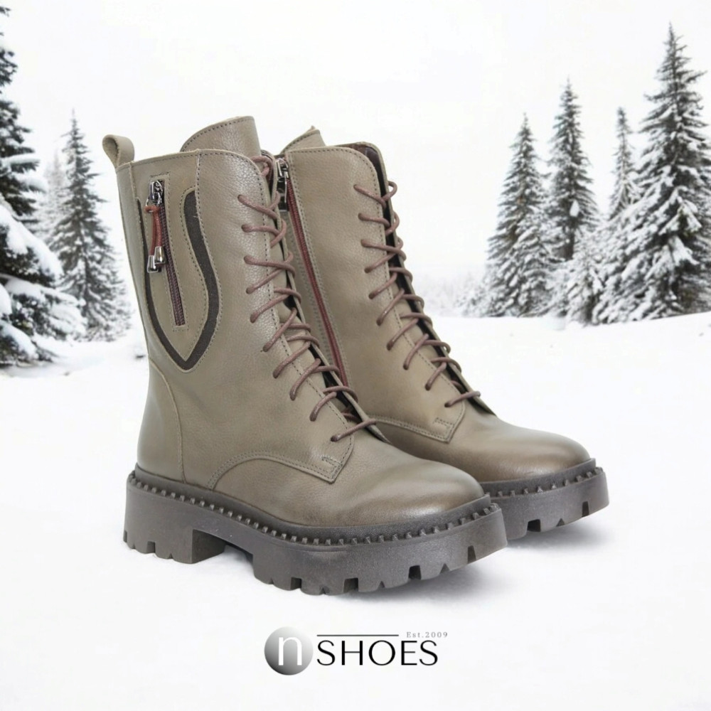 Женские зеленые зимние ботинки Contes 627 Trzewiki модель 5491