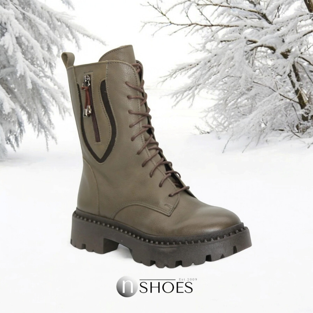 Женские зеленые зимние ботинки Contes 627 Trzewiki модель 5491