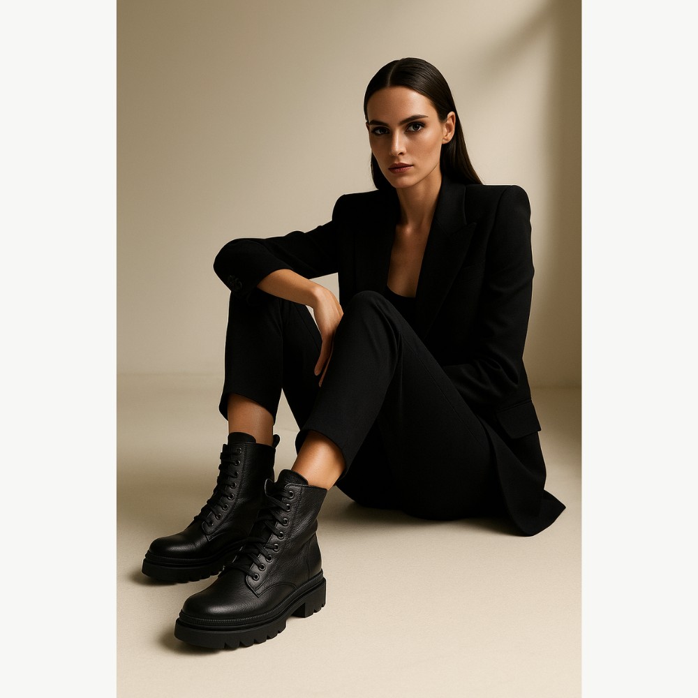 Жіночі демісезонні черевики Pollonus 5-1447-010 czarny verona