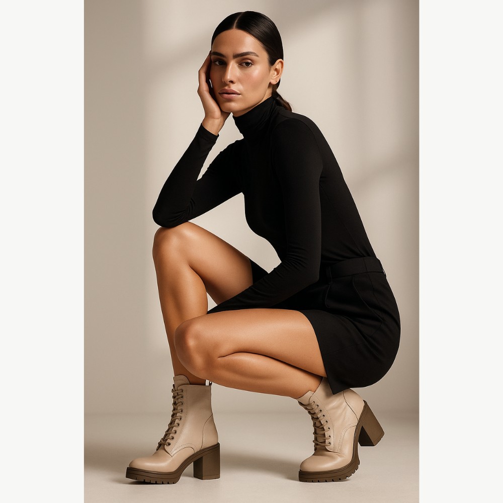 Жіночі бежеві демісезонні черевики Nessi 23548 bez 16 5500