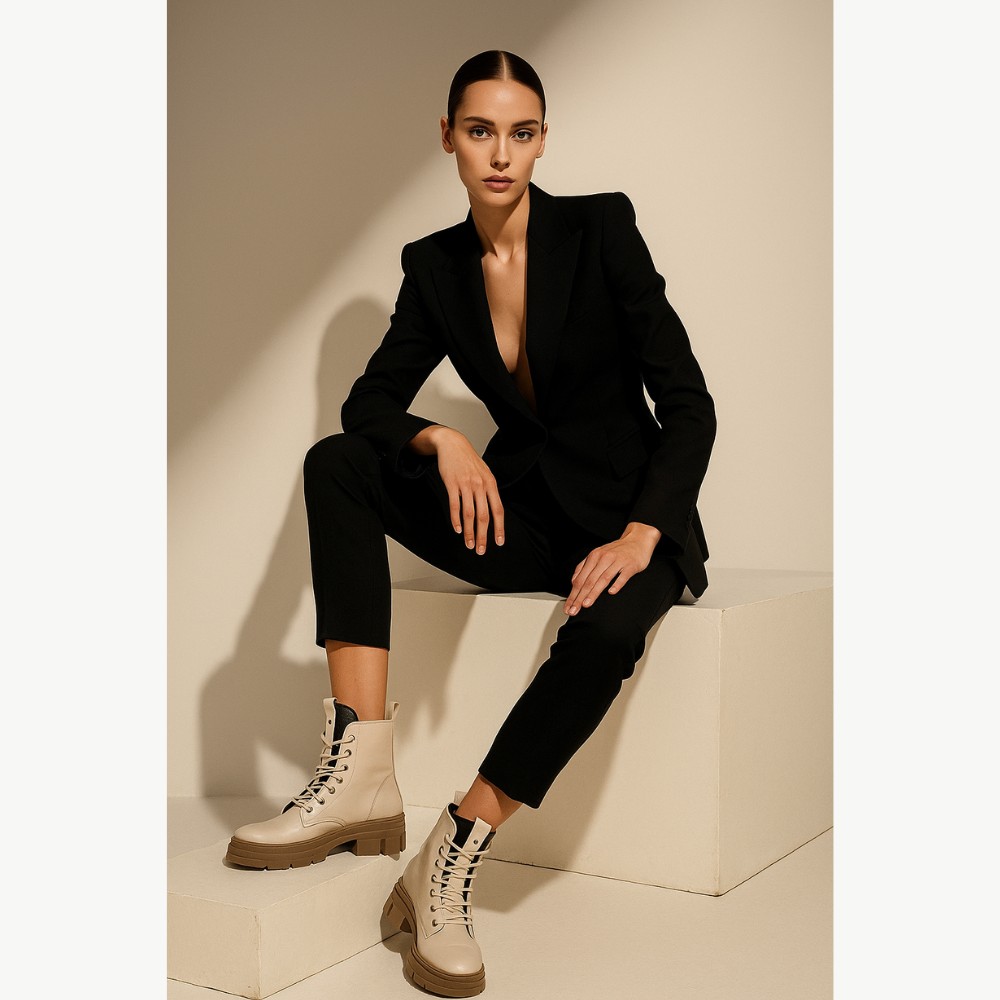 Buy women’s beige mid-season boots Steizer 649-831-552 5502