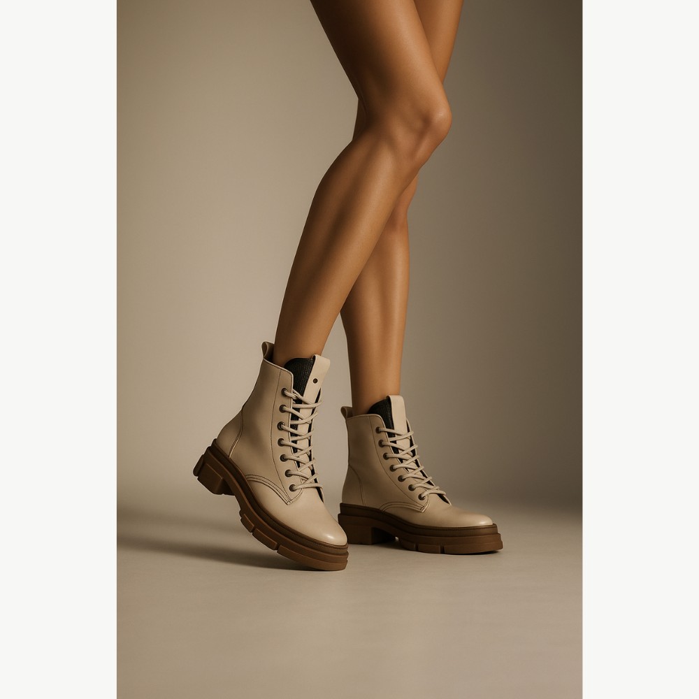 Buy women’s beige mid-season boots Steizer 649-831-552 5502