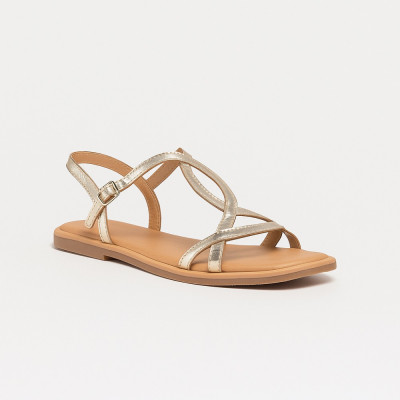 Women's golden leather sandals Sergio Bardi DELL-SAH-23-01SB Gold 5528 Women's golden leather sandals Sergio Bardi DELL-SAH-23-01SB Gold 5528