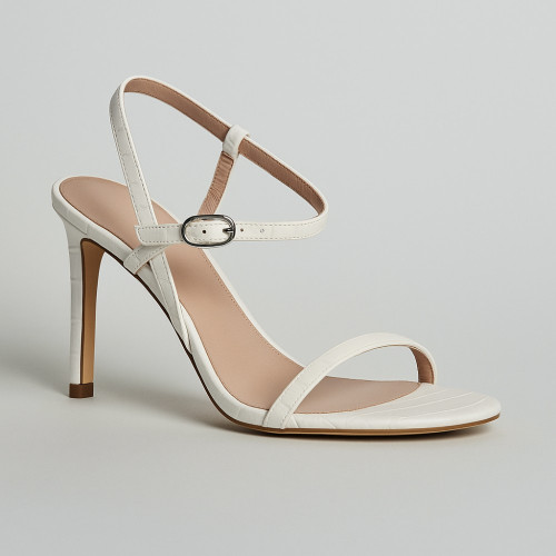 Жіночі білі шкіряні босоніжки на шпильці SAM EDELMAN H3135S3103 5533 модельні