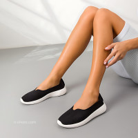 Women's black slip-ons moccasins GRUNBERG 147219-01-02 5547 made of micropolytex