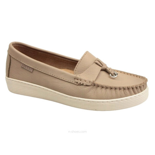 Women's beige leather loafers moccasins Nessi 24614 bez 122 5557 made of genuine leather from a Polish factory Women's beige leather loafers moccasins Nessi 24614 bez 122 5557 made of genuine leather from a Polish factory