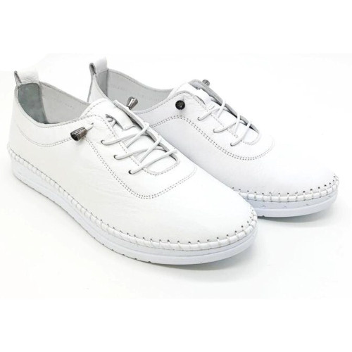 Женские белые кожаные мокасины Lonza 184868 1800 WHITE 5559