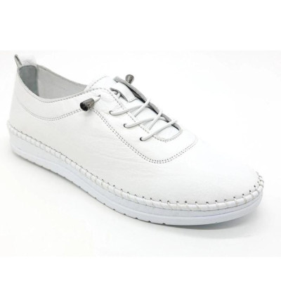 Женские белые кожаные мокасины Lonza 184868 1800 WHITE 5559