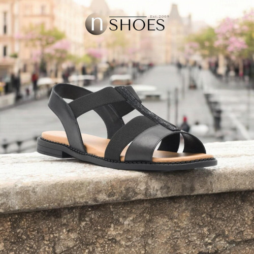 Жіночі чорні шкіряні босоніжки на низькому ходу Sarah Karen EST-FIONA-02 5571 Жіночі чорні шкіряні босоніжки на низькому ходу Sarah Karen EST-FIONA-02 5571