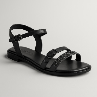 Женские черные кожаные босоножки Sergio Bardi WI16-MENA-09SB Black 5574 с блестящим вставками Женские черные кожаные босоножки Sergio Bardi WI16-MENA-09SB Black 5574 с блестящим вставками